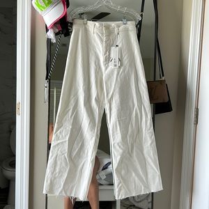 Zara marine straight white jeans